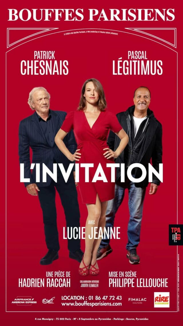 Et si comme tous ces spectateurs, vous veniez passer un bon moment au Théâtre des @bouffesparisiens ? 
Découvrez la comédie « L’INVITATION » d’@hadrienraccah, mise en scène par @phil.lellouche jusqu’au 31 décembre 2022. 

Réservez vos places 🎟