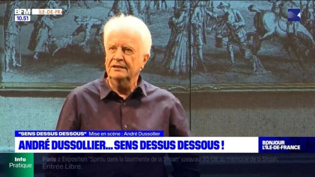 [REDIFFUSION] 
🎤 L’interview d’@andre.dussollier sur @bfmtv !
Sujet dédié à son tout nouveau spectacle « Sens dessus dessous », actuellement au Théâtre des Bouffes Parisiens pour 60 représentations exceptionnelles. 
Un voyage poétique et littéraire à ne surtout pas manquer !
🎟️ Réservez vos places dès maintenant (lien en bio)

#andredussollier #sensdessusdessous #spectacle #theatre #bouffesparisiens #actu #paris #bfm #interview