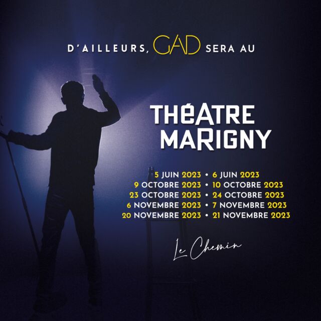 D’ailleurs, @gadelmaleh sera au Théâtre Marigny à Paris les :
➡️ 05 & 06 Juin 
➡️ 09, 10, 23 & 24 octobre
➡️ 06, 07, 20 & 21 novembre

🚨 BILLETTERIE OUVERTE ! (lien en bio)

@livenationfr  #gadelmaleh 
@theatremarigny @theatresfr  @fimalac_entertainment