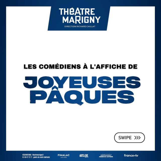 Les 8 comédiens de la pièce « Joyeuses Pâques » vous donnent rendez-vous du mercredi au dimanche au Théâtre Marigny 📅
Un classique de la comédie de boulevard à (re)découvrir sans modération !
Réservez-vos places dès maintenant (lien en bio) 🎫
 
Avec @gwendol, @nicolasbriancon, @clairenadeauoff, @alicedufour, @combeaumuriel, @pascalelso, @dominique_frot, @marcantoinecoulon,@theatre_marigny, @theatresfr, @richardcaillat_prod, @adrisantini2112 @lfcommunication 
@artsliveentertainment 
📸 : @mailletpauline

#joyeusespaquesmarigny #joyeusespaques #theatremarigny #jeanpoiret #nicolasbriançon #comedie #theatreparisien
#theatreparis #sortieaparis #spectacle #art #culture #theatre