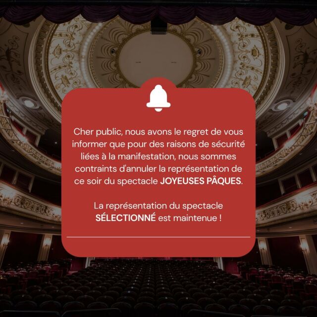 🚨 ANNULATION REPRÉSENTATION 🚨